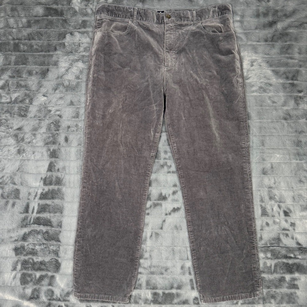 Johnnie-O West Coast Prep Mens Grey Corduroy Pants 38x30 Straight Leg Stretch